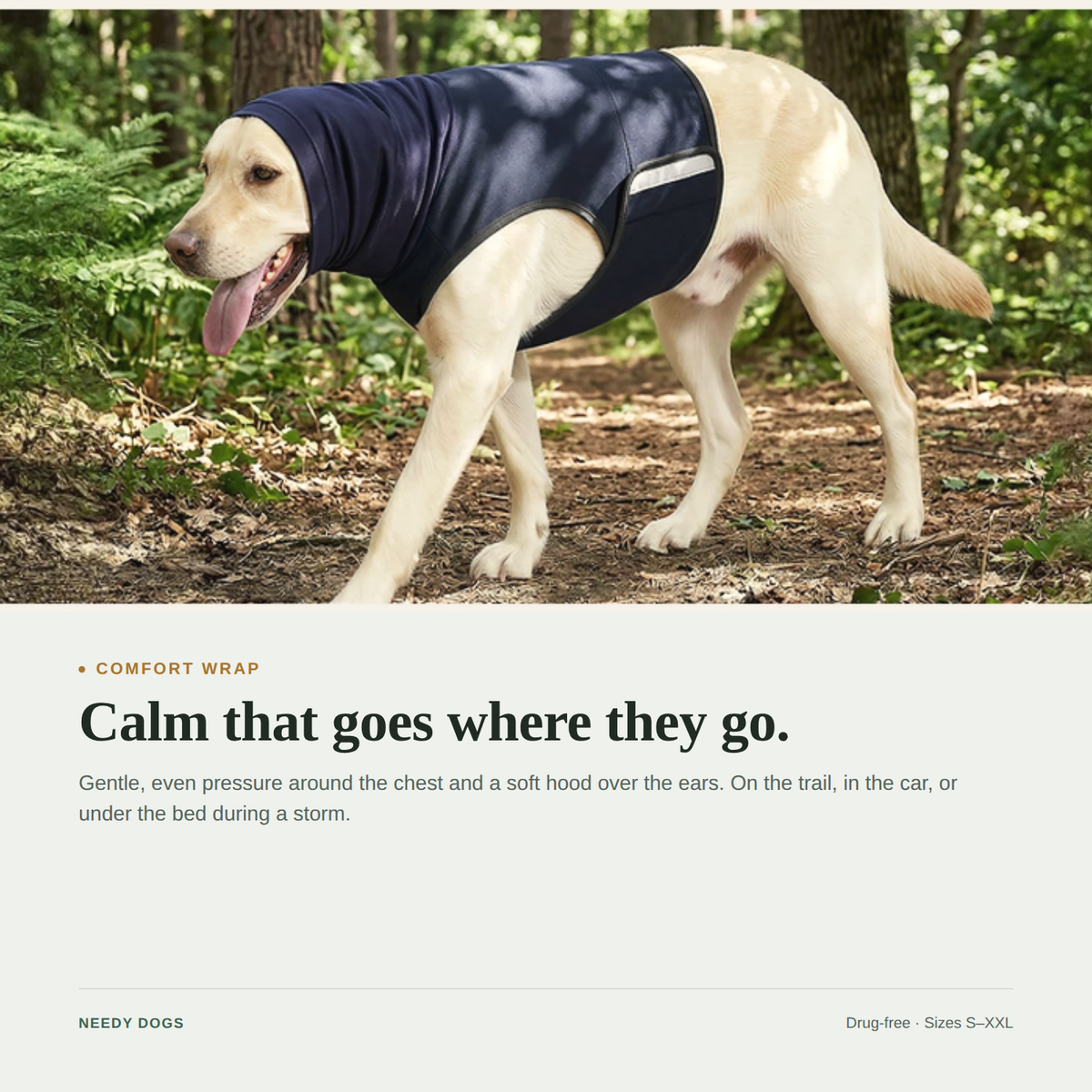 NeedyDogs Comfort Wrap — Calming Anxiety Vest for Dogs