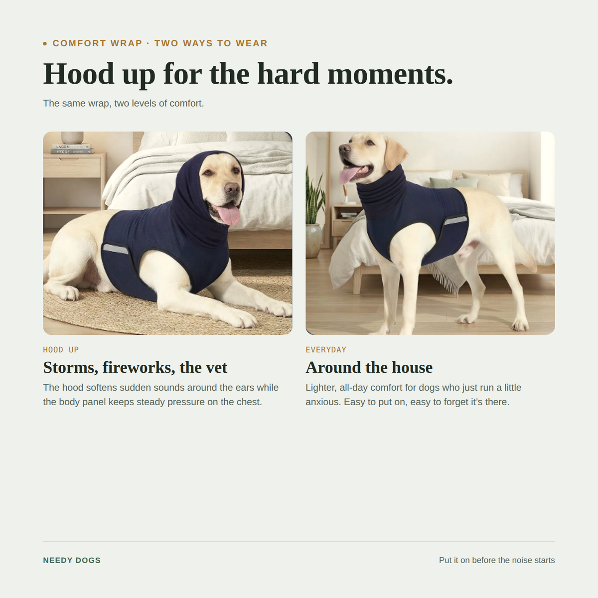 NeedyDogs Comfort Wrap — Calming Anxiety Vest for Dogs
